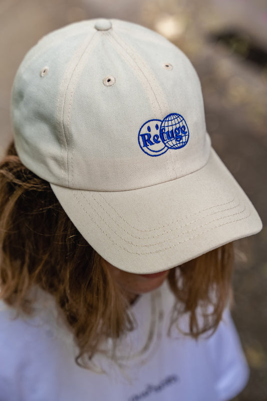 No Drinks in the Booth - Baseball Cap (Off-White / Blue)
