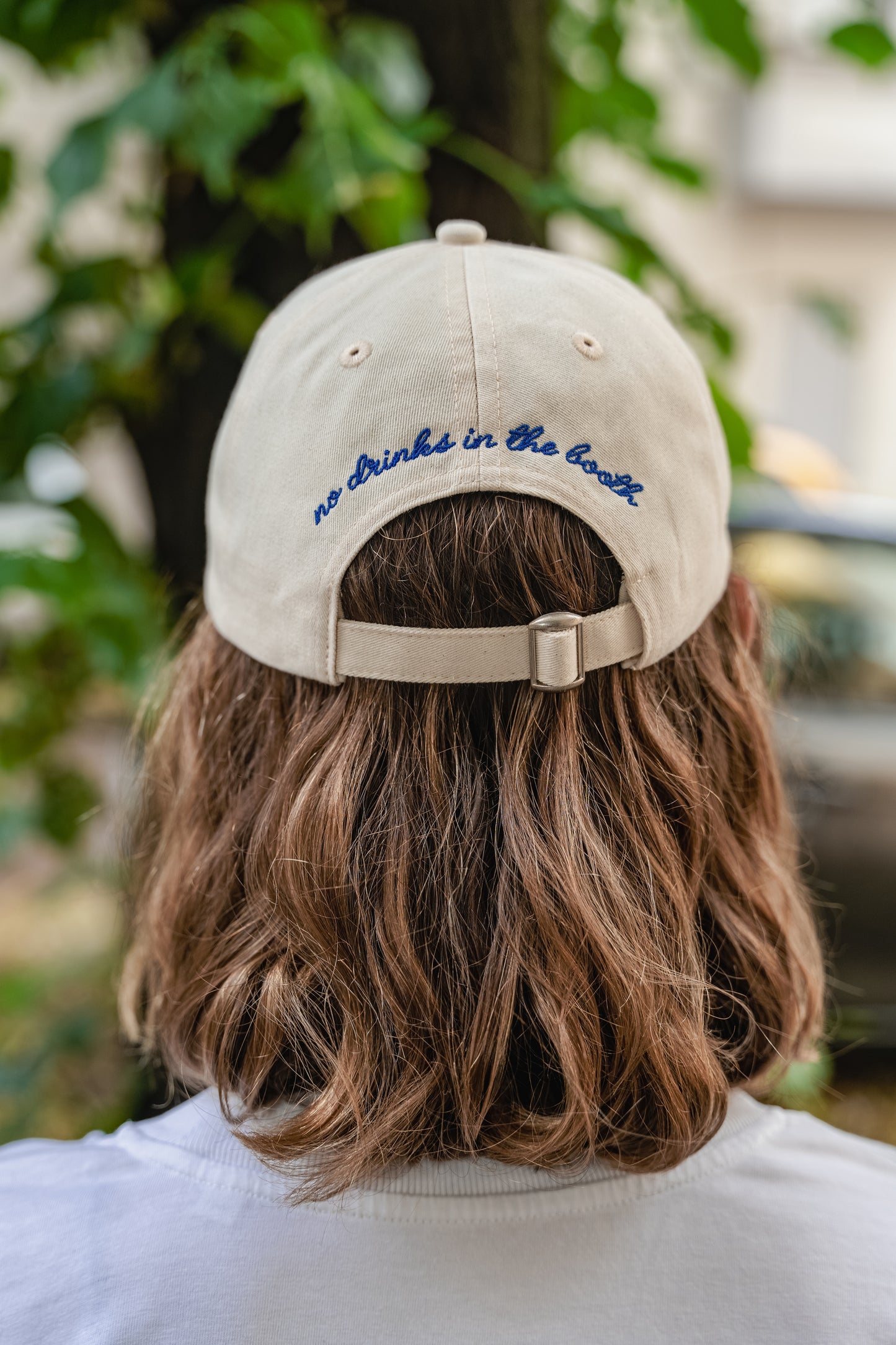 No Drinks in the Booth - Baseball Cap (Off-White / Blue)